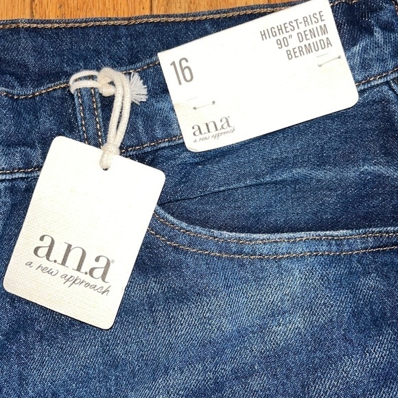 A.N.A. 90’s high rise 9”‎ Bermuda jean shorts NWT size 16 - Picture 4 of 5